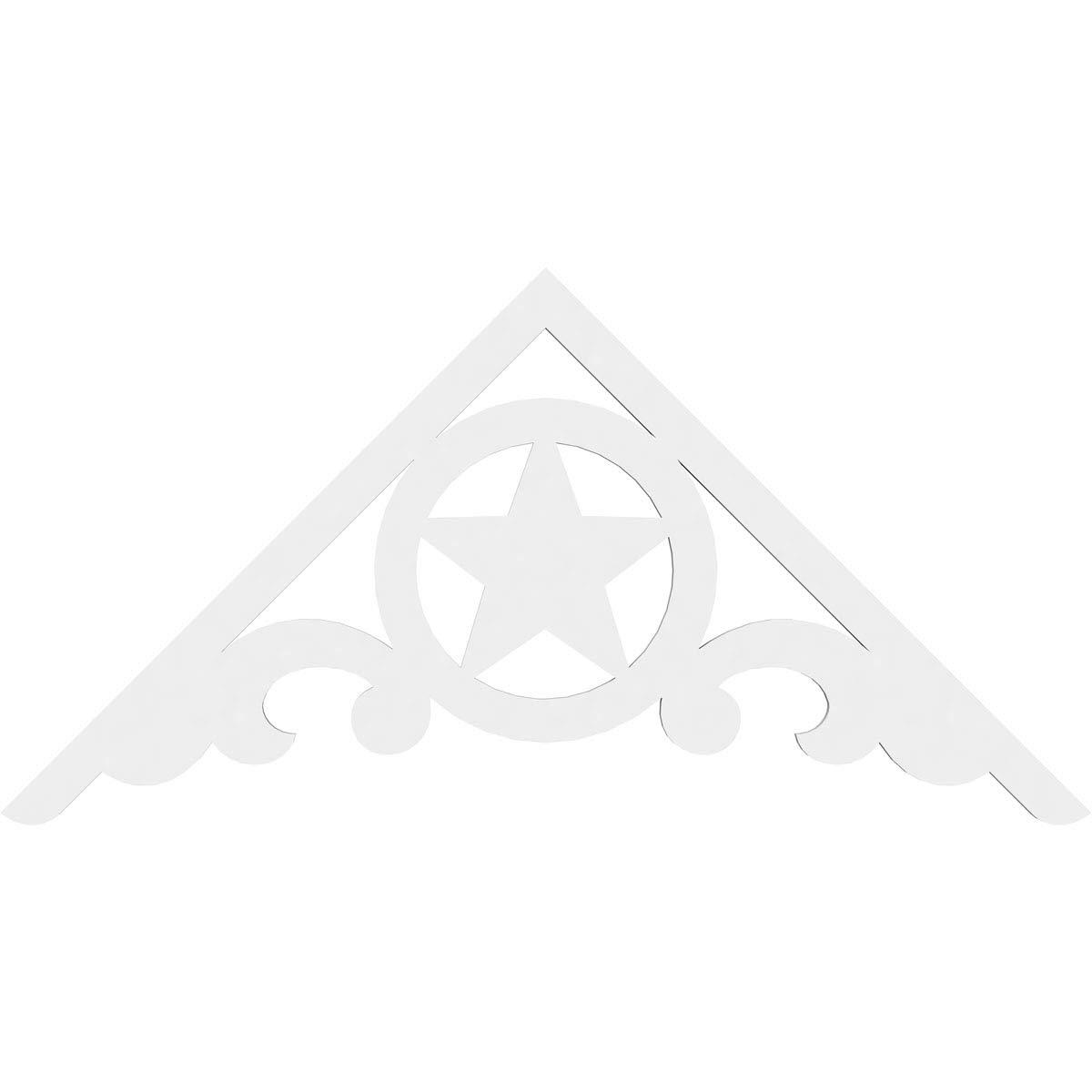 Ekena Millwork Ekena Millwork GPP048X024X100AUS Austin Architectural Grade PVC Gable Pediments, 48\"W x 24\"H x 1\"P (12/12) Pitch