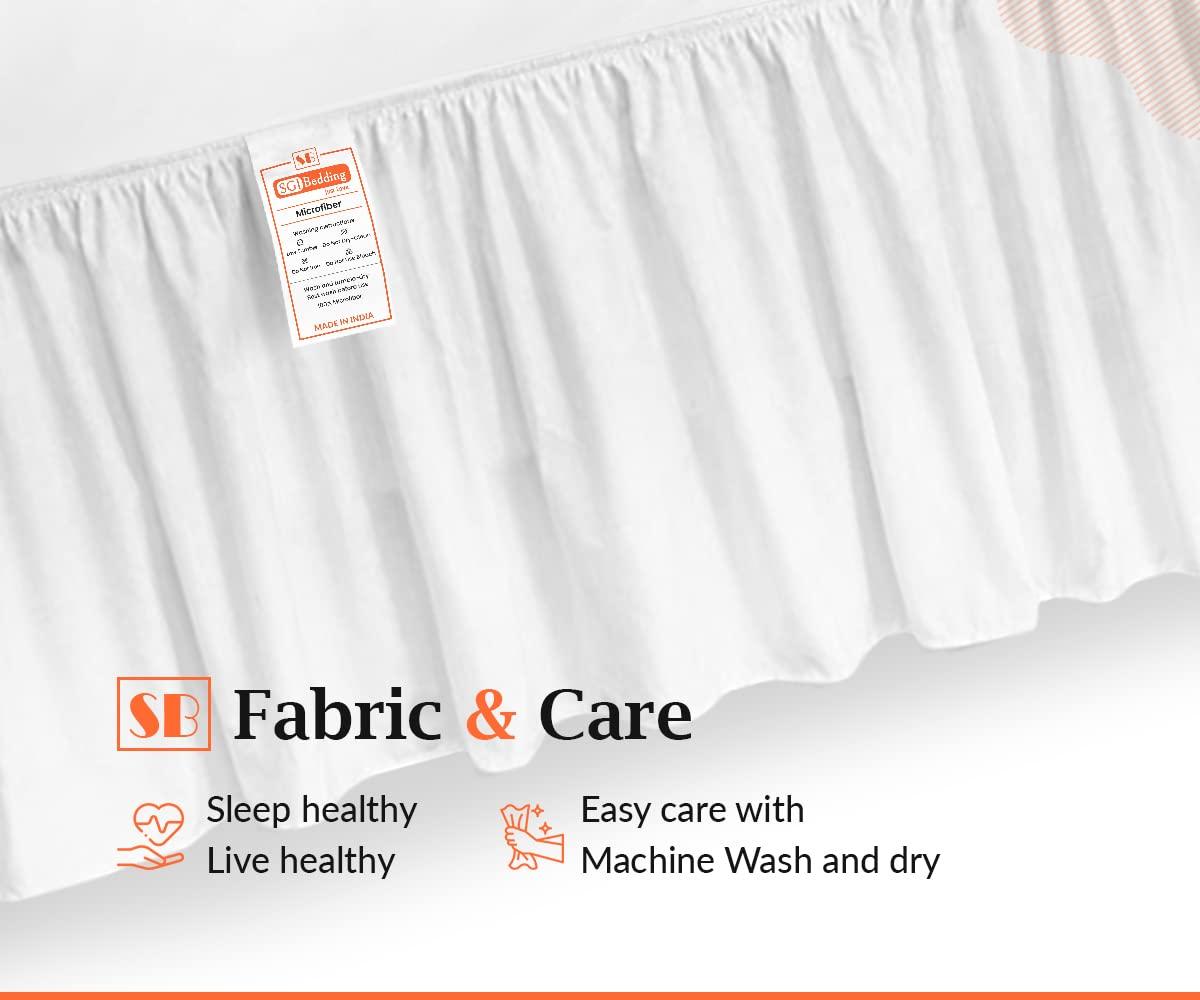 SGI bedding SGI bedding Dorm Bed Skirt Full XL 40 Inch Drop Length - White, Ruffled Pattern College Dorm Room Bed Skirts - Split Corner, Easy Care, Wrinkle Free 1800 Series Microfiber Bed Skirt