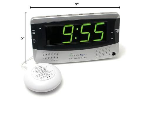 Sonic Alert Sonic Alert 0 Sonic Bomb Extra Dual Alarm Clock with Large Display-SBD375SS, Silver