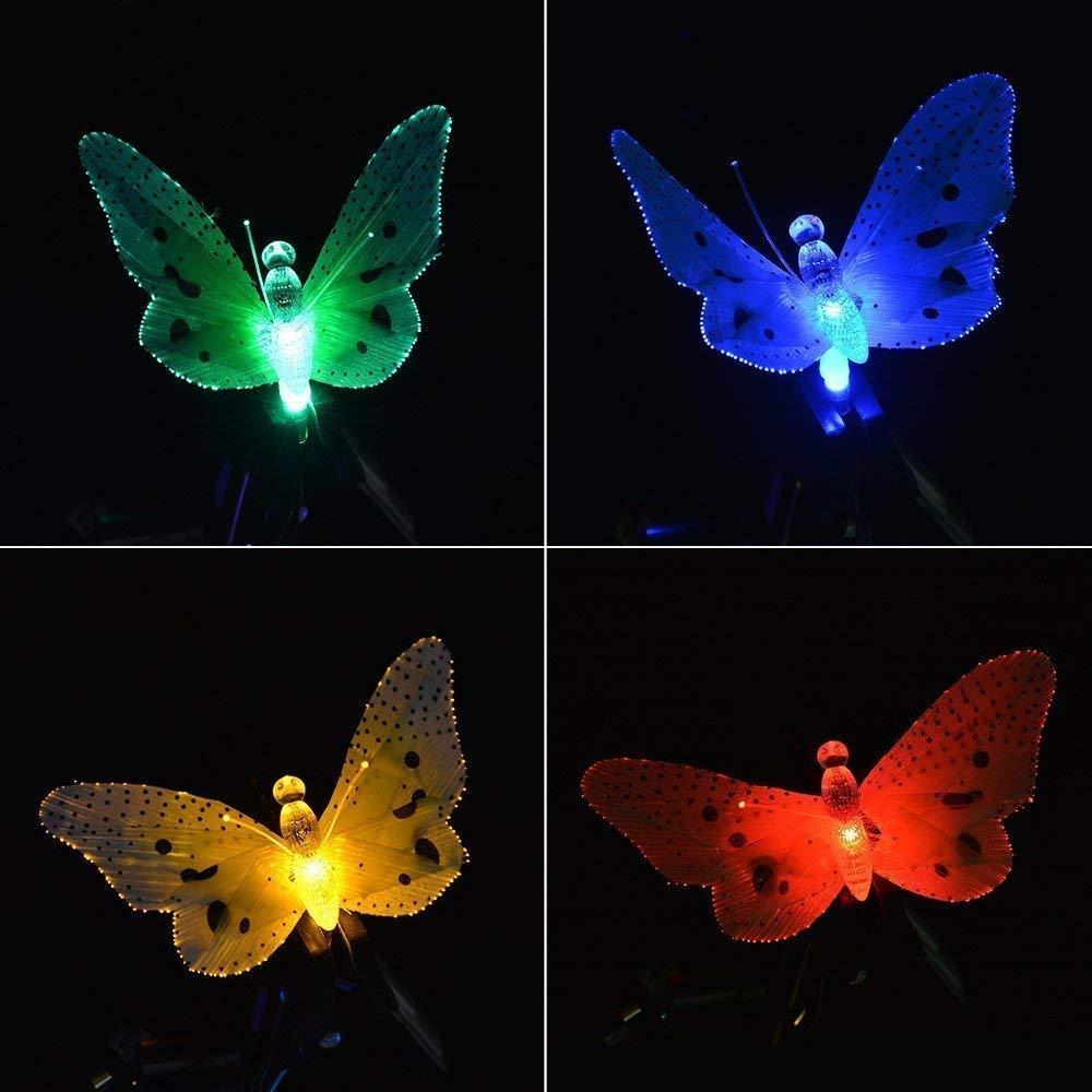 Berocia Berocia Butterfly Solar String Lights Outdoor, 12 LED Waterpoof LED Solar Butterfly Lights Outdoor Indoor for Bedroom