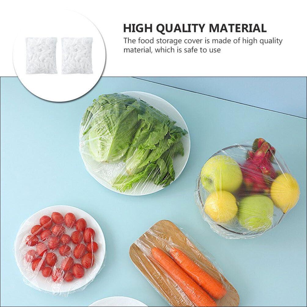 MARURY MARURY Elastic Food Bowl Covers 200pcs Plastic Food Cover Disposable Kitchen Food Storage Covers Plastic Cover Kitchen Plastic Wrap for Bowls Pots Cookware Food Dish Cap