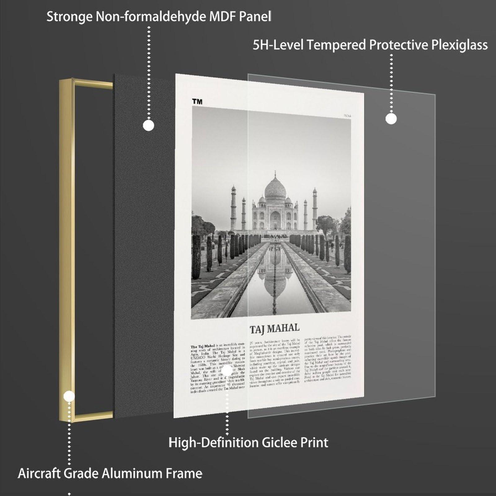 YXHYYDP Taj Mahal Print Black And White, Taj Mahal Wall Art, Taj Mahal Poster, Taj Mahal Photo, Taj Mahal Wall Dcor, Taj Mahal Map, India Canvas Art Poster And Wall Art Picture Print Modern Family Bedroom De