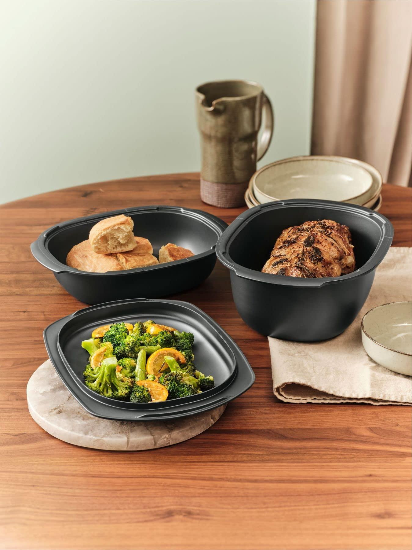 Tupperware Tupperware Ultra Pro Oval Oven Safe 3.5qt /3.3 L Lasagna Casserole Microwave New Cosmos Black