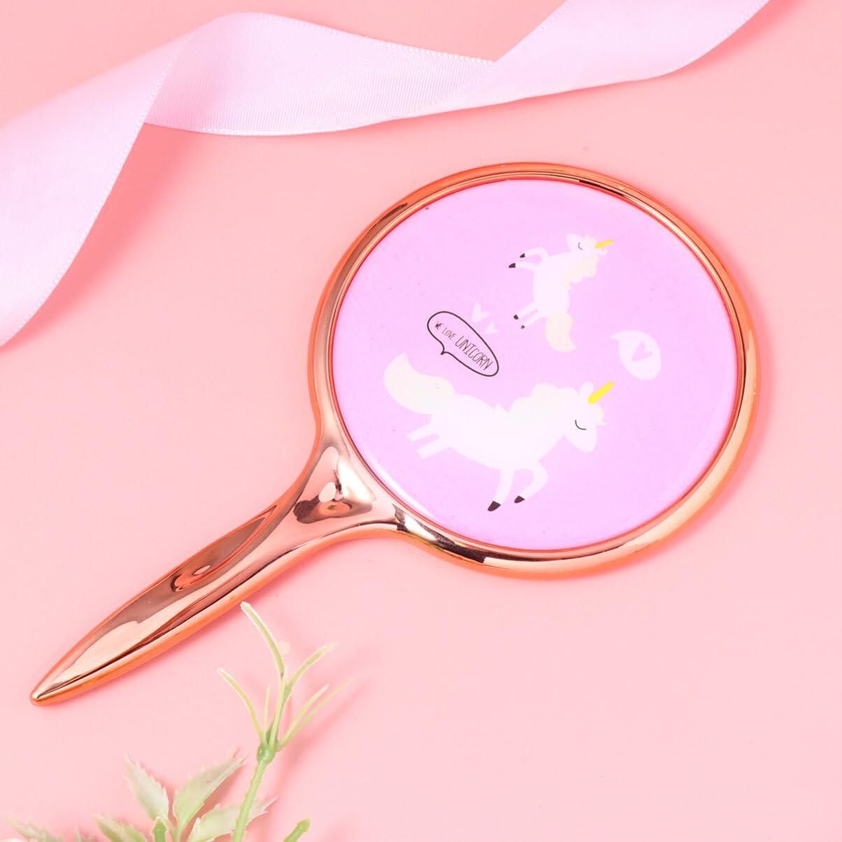 SOLUSTRE SOLUSTRE Handheld Vanity Mirror Compact Hand Mirrors with Handle Beauty Mirrors Hairdressing Hand Mirror Pocket Mirror Small Handheld Mirror Makeup Mirror Small Mirror Travel Portable