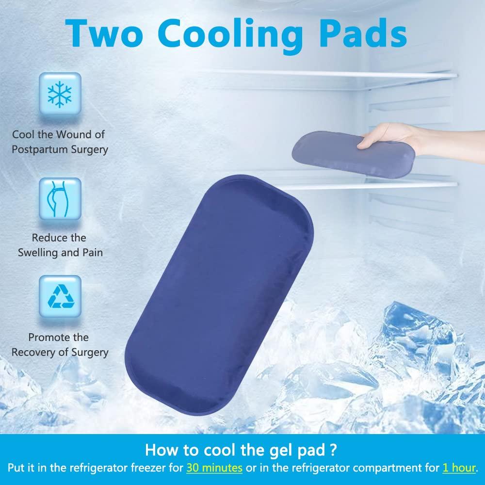 POWYS Donut Pillow Postpartum Cushion with Perineal Ice Packs Episiotomy Butt Pad for Sitting Tailbone Pain Relief Hemorrhoid Coccydynia Pregnancy Women After Birth Recovery Medical Care (3 in 1)