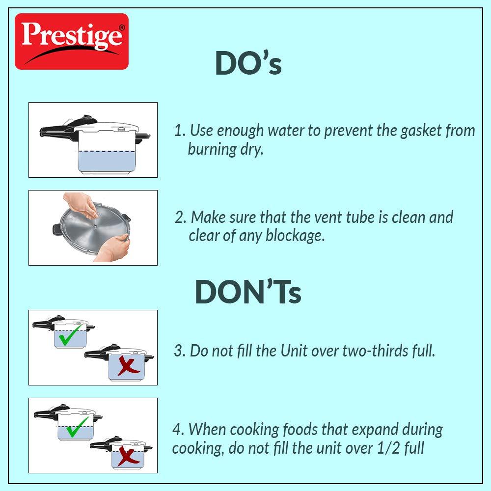 PRESTIGE Prestige Deluxe Alpha Stainless Steel Pressure Cooker, 2 Liters/2.11 Quarts