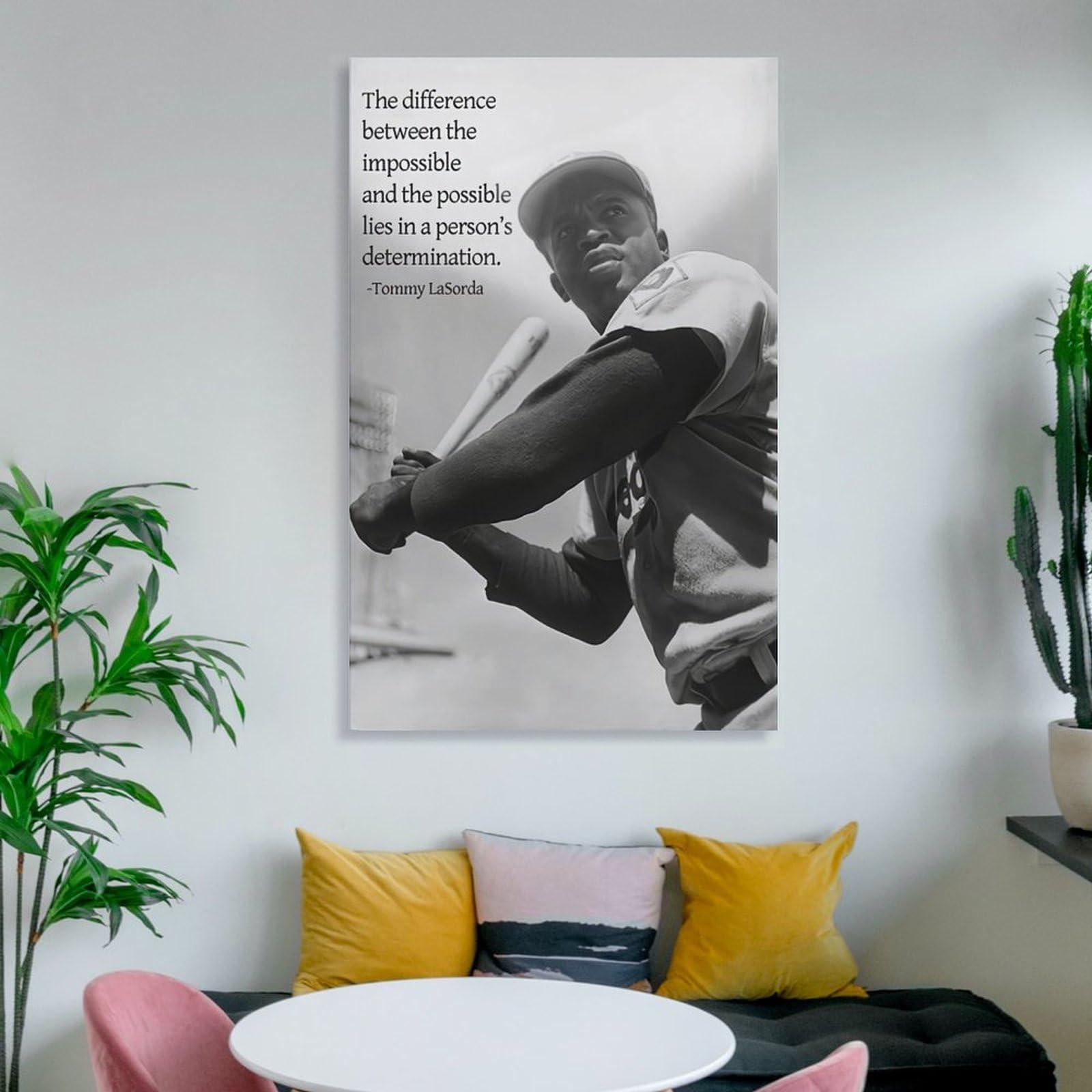 TERRE D\'HORSE TERRE D\'HORSE Jackie Robinson Quote Print Photo Art Painting Canvas Poster Home Decorative Bedroom Modern Decor Posters Gifts 24x36inch(60x90cm)