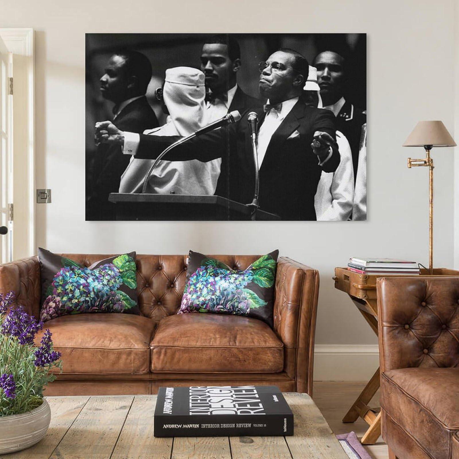 AAHARYA Louis Farrakhan Poster Islamic Religious Leader Portrait Inspirational Quotes Canvas Print Art (5) Canvas Painting Wall Art Poster for Bedroom Living Room Decor 20x30inch(50x75cm) Unframe-style