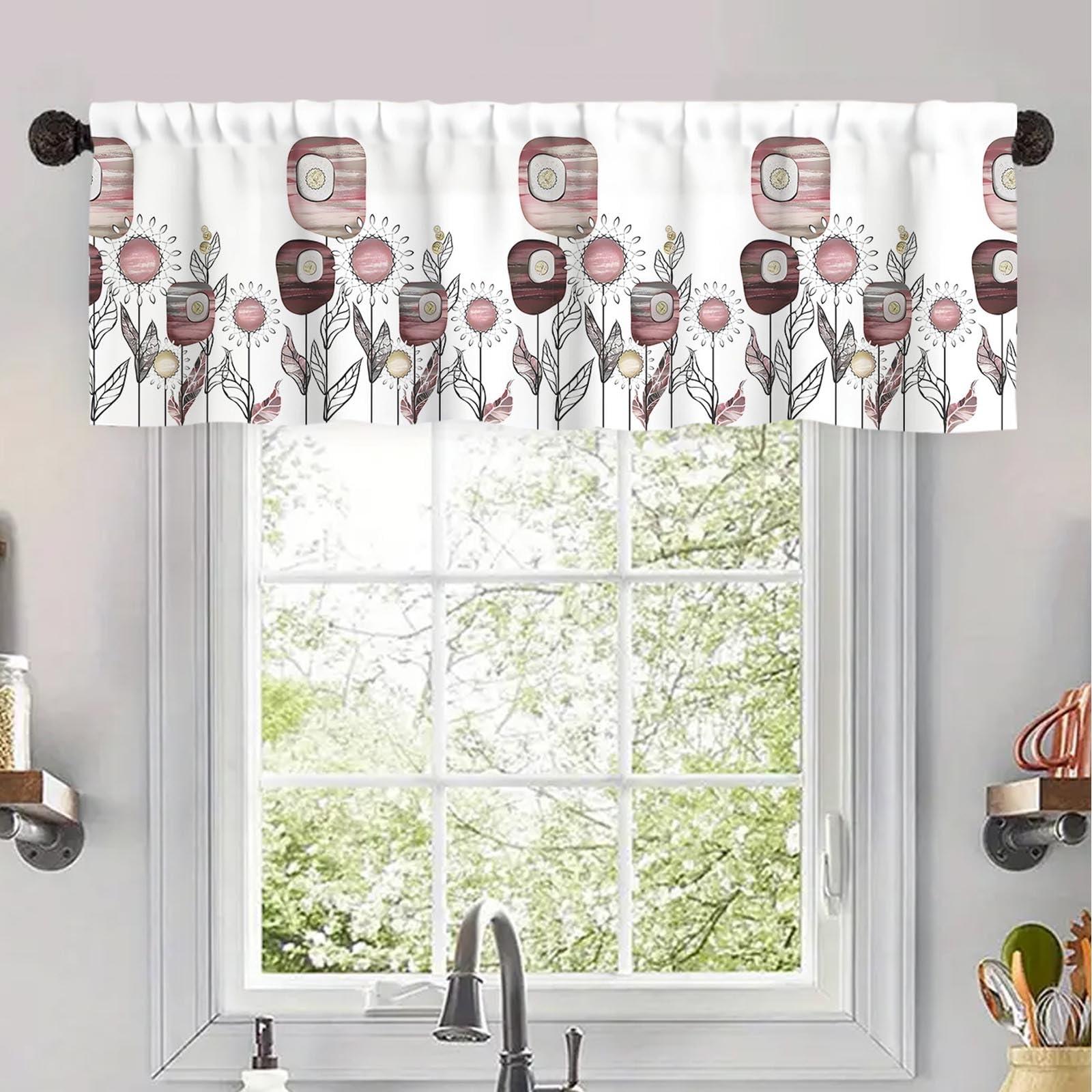 PADG PADG Cafe Curtain (Half Window Curtain), Small Kitchen Curtain, Short Curtain for Small Window (Small : 175 * 45cm)