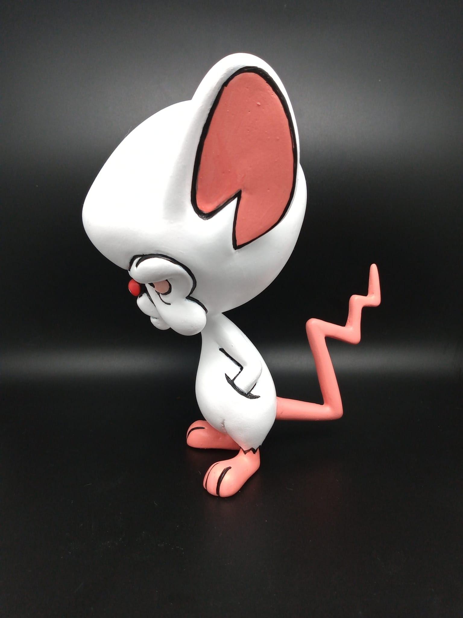 Vivian Coscia Pinky fan art sculpture, The Brain fan art sculpture, Pinky figure, The Brain figure fan art