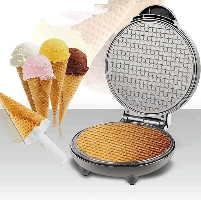PRABOS PRABOS Waffle Cone and Bowl Maker Homemade Ice Cream Cone Iron Machine Includes Shaper Roller Suitable for Restaurant Dessert Shop Snack Family