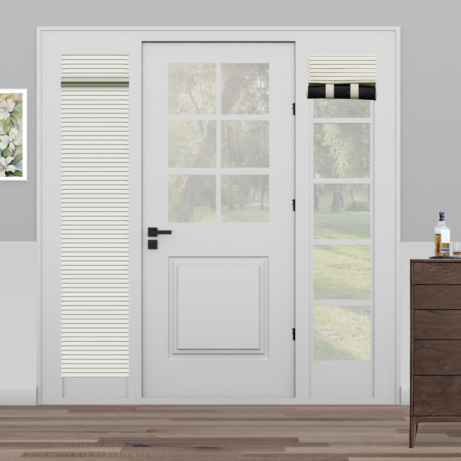 Muamar Muamar Side Door Window Curtains, Front Door Curtains for Small Window, Privacy Door Shades for Sidelight Curtains, Thermal Insulated Door Side Window Covering, White, 1 Panel, W12 X L70