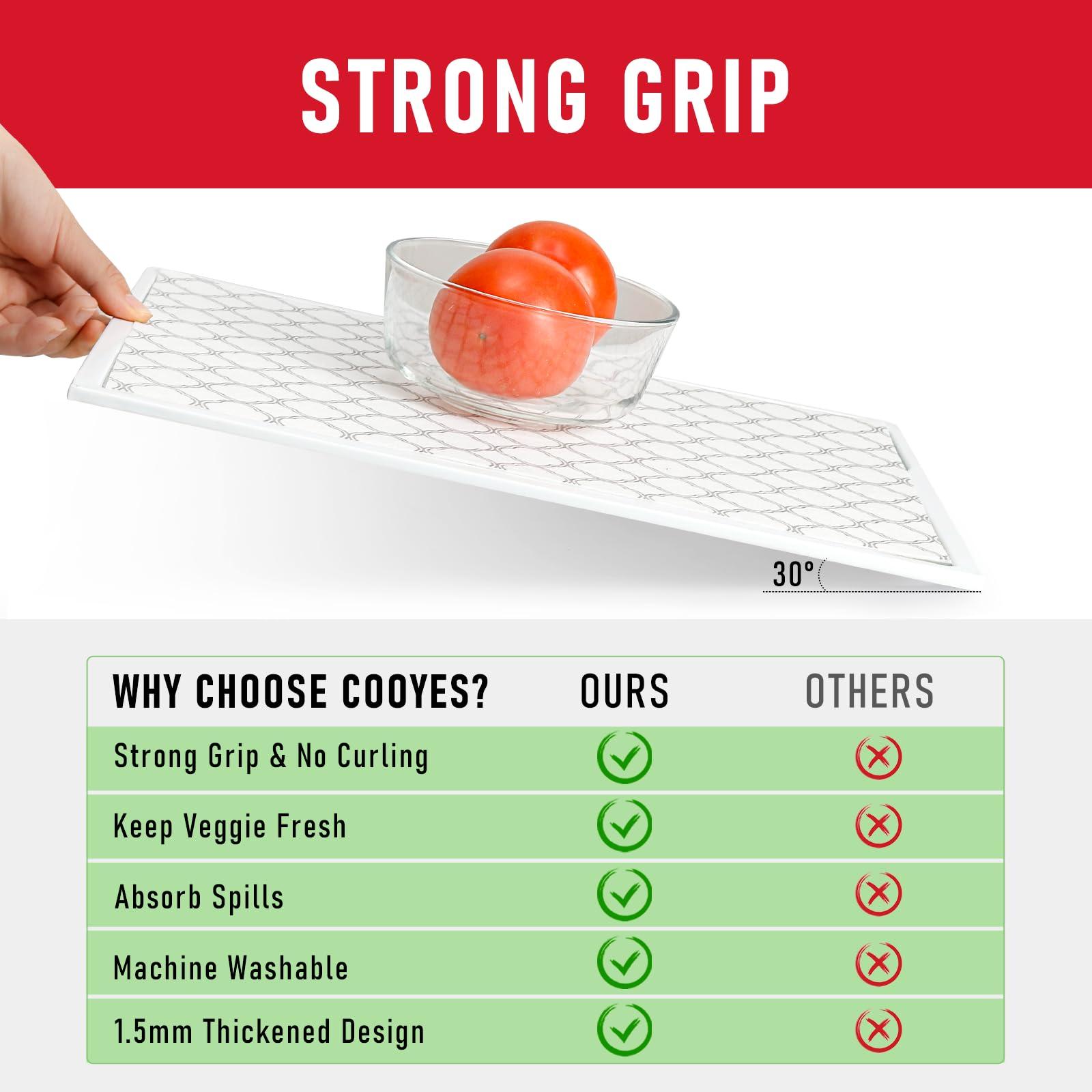 Cooyes Cooyes Refrigerator Shelf Liners for French Door Fridge, 17.7\" 36\" Extra Large, Non-Slip Fridge Mats Machine Washable, Refrigerator Drawer Liner for Glass Shelves Kitchen Cabinet