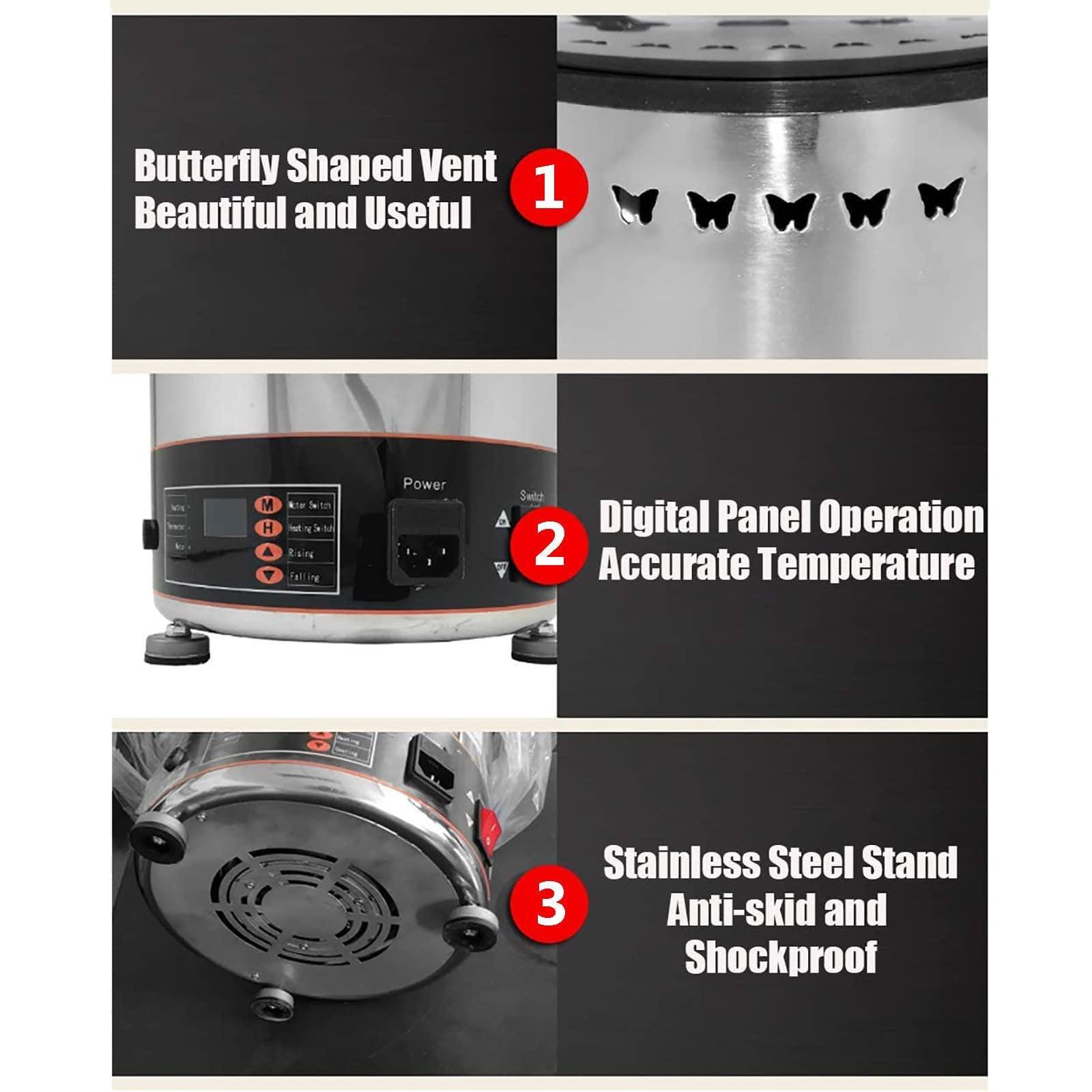 JavoN 5 Tier Stainless Steel Chocolate Fondue Fountain - 4Kg Capacity, Electric Stainless Chocolate Melts, Digital Display Control & Removable, Nuts Or Party, Cooking Household Birthday Christmas