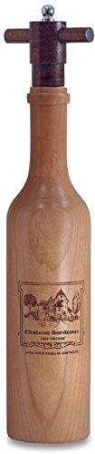 Brentwood Mills The Original Laser Engraved 14" "Wine Bottle" Pepper Mill in Cherry Wood - Chateau Bordeaux