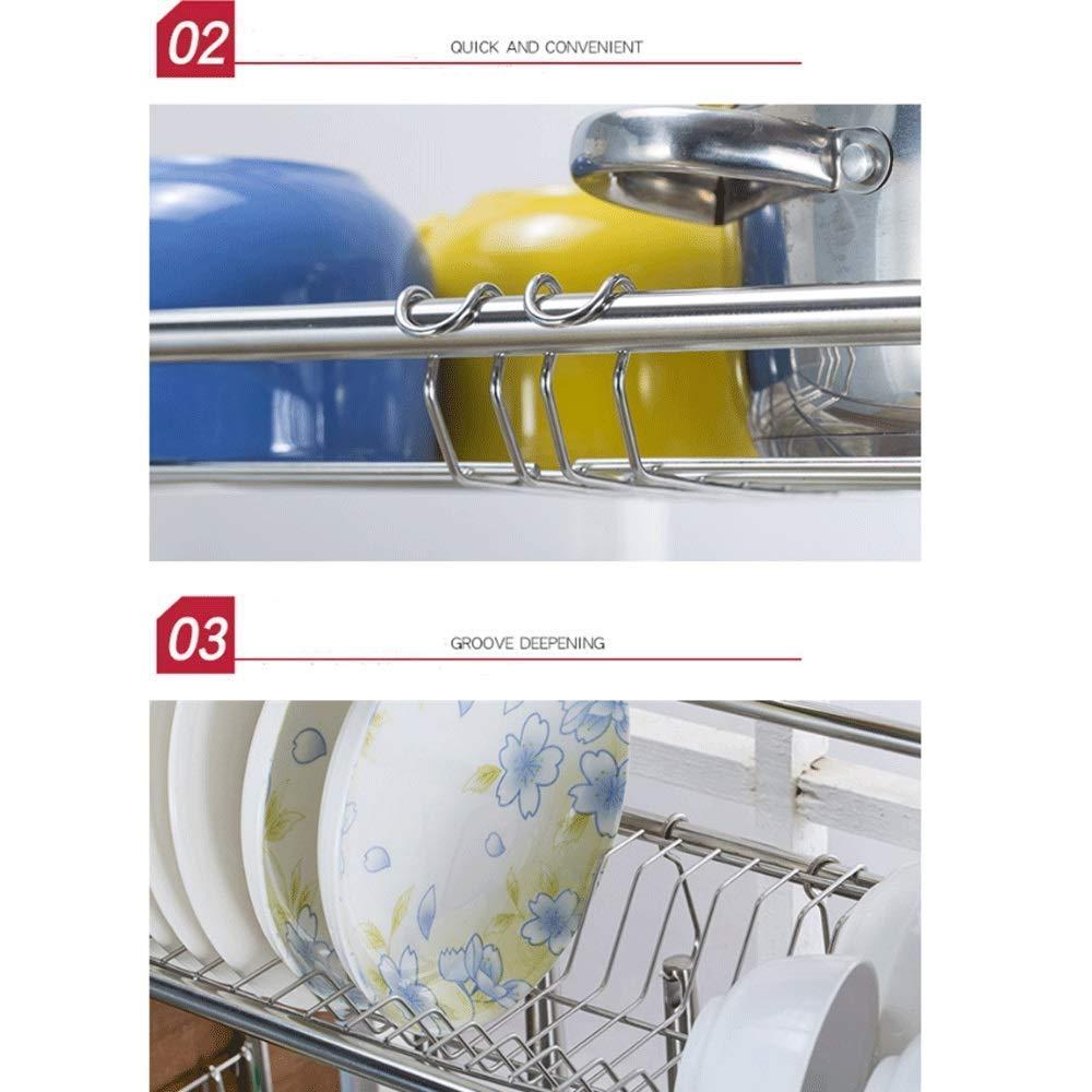 Generic Stainless Steel Dish Drainer Over The Sink, Multipurpose Large Capacity Kitchen Rack, Space-Saving
