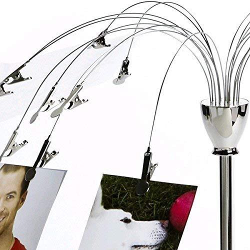 Umbra Umbra Fotofalls – Desktop Photo Holder and Picture Stand with Plated Wire and Metal Clips, Nickel, Medium