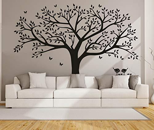 ANBER Family Tree Wall Decal Family Tree Wall Decor Vinyl Wall Art Photo Frame Tree Stickers Living Room Home Decor Tree Wall Sticker (Black)