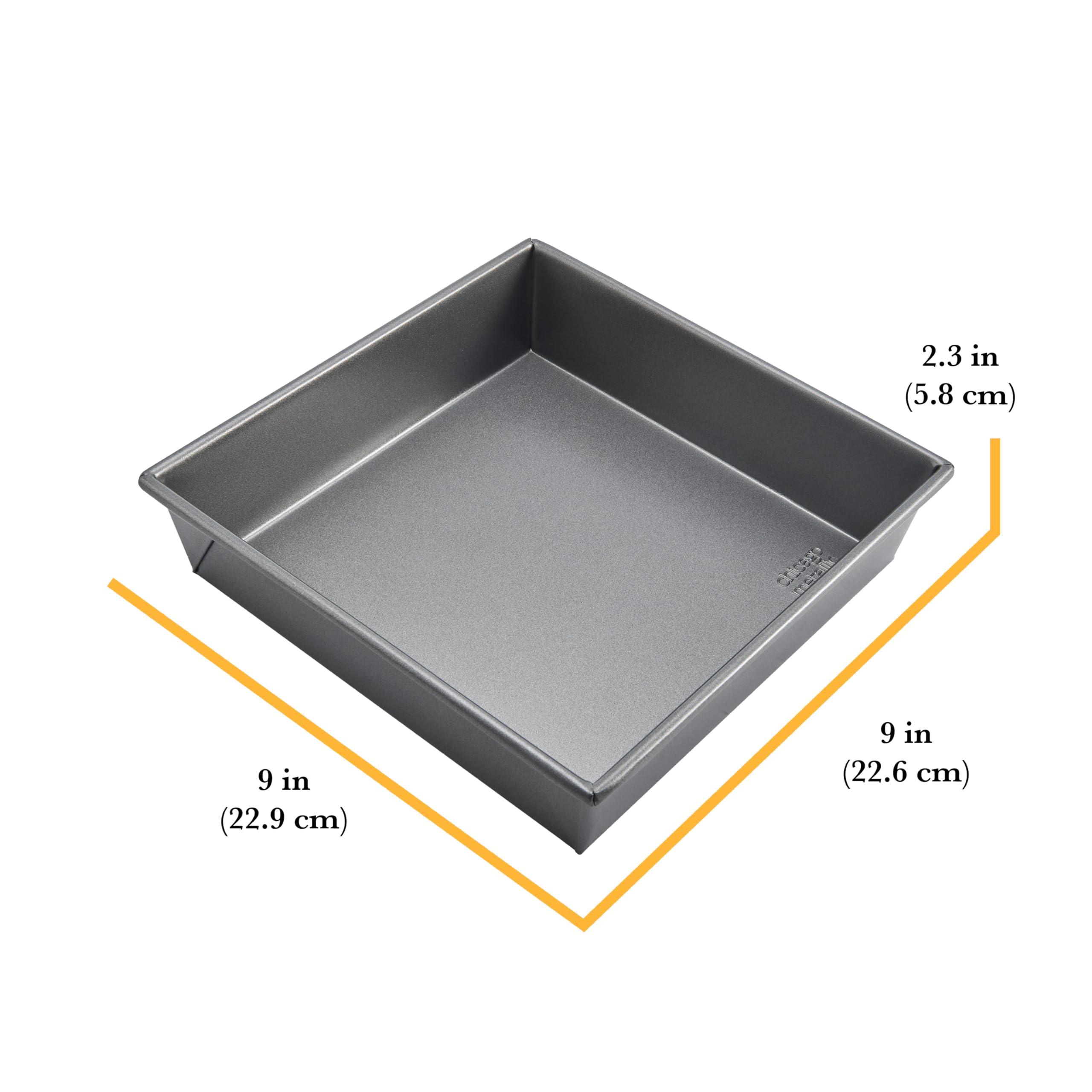 Chicago Metallic Chicago Metallic Commercial II Non-Stick 9-Inch Square Cake Pan. Make traditional square cakes or layer cakes, brownies, casseroles, and more,