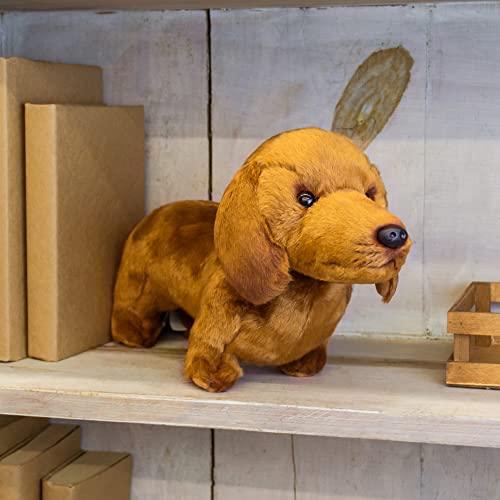 DEMDACO Standing Large Dachshund Dog Caramel Brown Children's Plush Stuffed Animal Toy