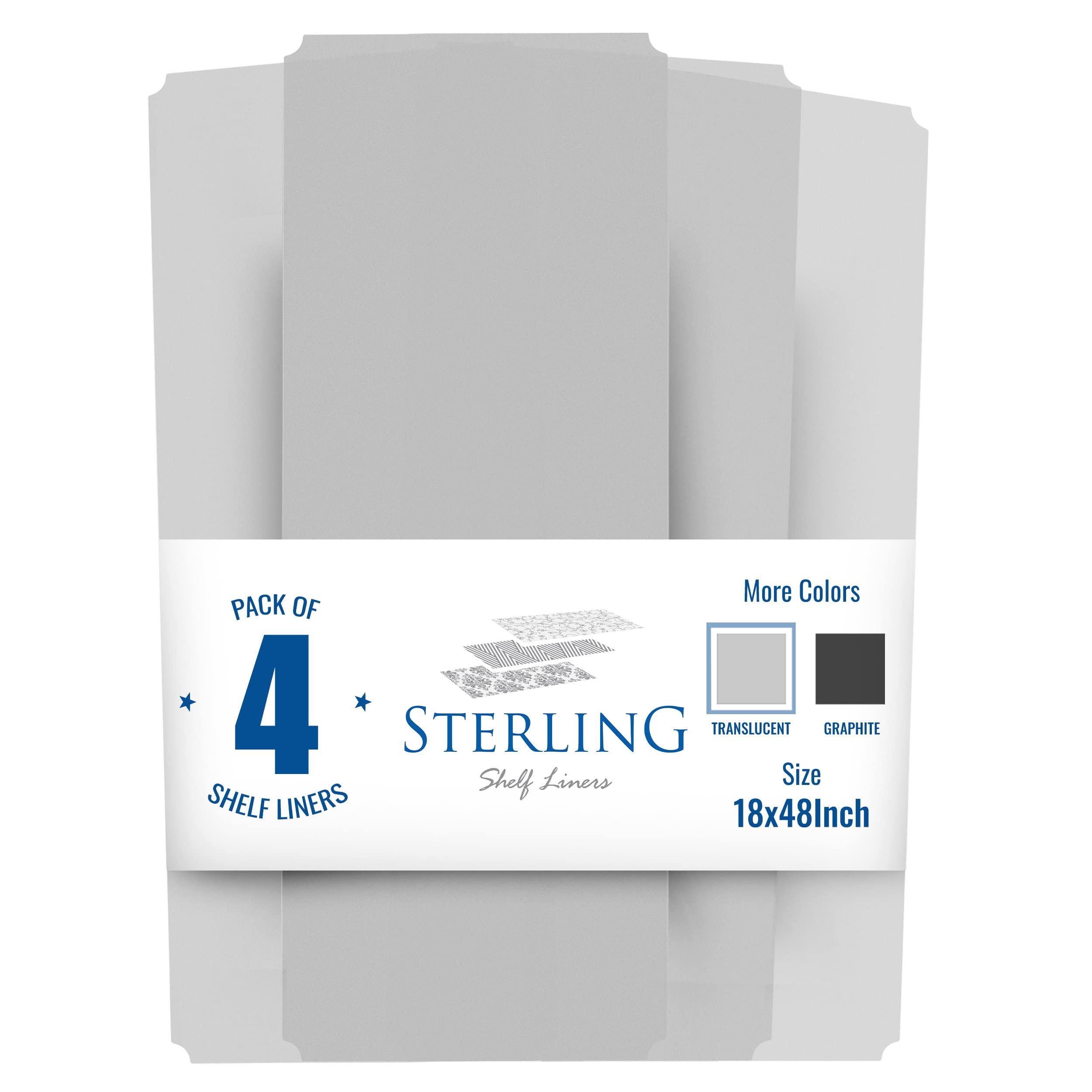 Sterling Shelf Liners Shelf Liners for Wire Shelf System - Set of 4 in Clear - 24 x 48 inch - Plastic Wire Shelving Shelf Mats
