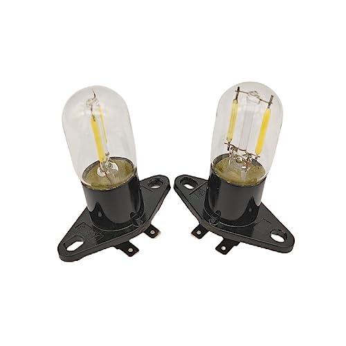 qlee QLEE Led Filament Light 1.5w Z187 Microwave Bulb 125v 20w Equivalent Incandescent Lamps for Galanz Refrigerator Microwave Oven Electrical Range Hood Indicator Light (2 Pack, Z187 Base,5000K)