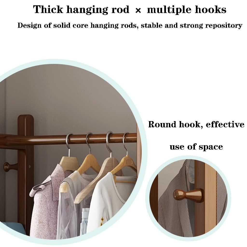 HomeLoft Basics Coat Tree Freestanding Bamboo Wood Garment Rack, Corner Clothes Hanging Rack, 50 * 36 * 162cm, Space Saver (Khaki)