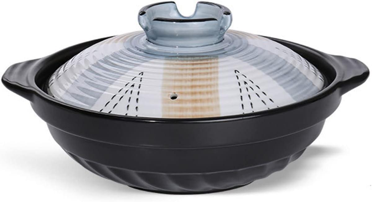 GRCQLWT GRCQLWT Casserole Pot with lid,Ceramic hot Pot, 1.6 Litre Casserole Dish with Lid, Ceramic Cookware, Shallow Casserole Stew Pot with Double Handle, Long-Lasti