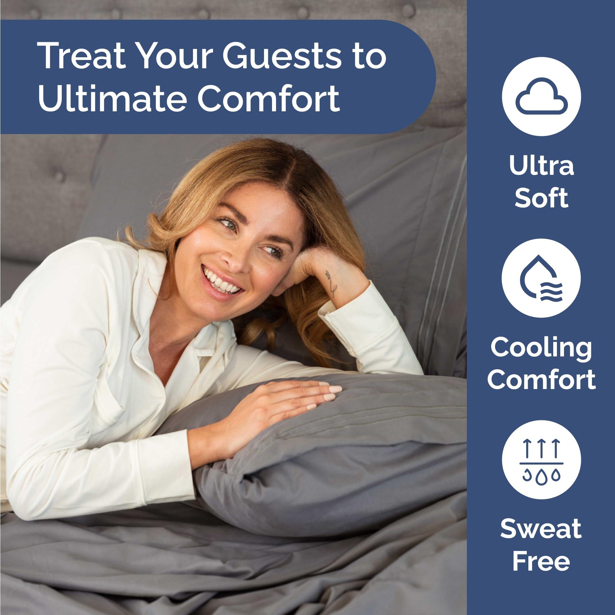 CGK Unlimited Bulk Case Pack of 16 Complete Sheet Sets - Twin XL Bed Sheet Sets - Wholesale Sheets for Hotels & Airbnbs - Exceptional Value - Dark Grey