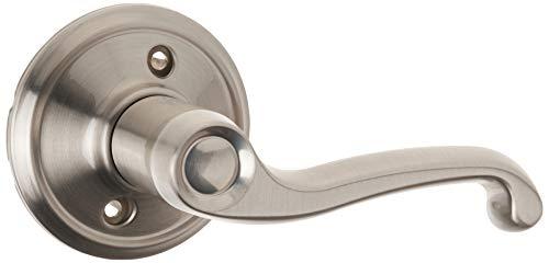 SCHLAGE Schlage FE285 CAM 619 FLA LH Camelot Front Entry Handleset with Left-Handed Flair Lever, Lower Half Grip, Satin Nickel