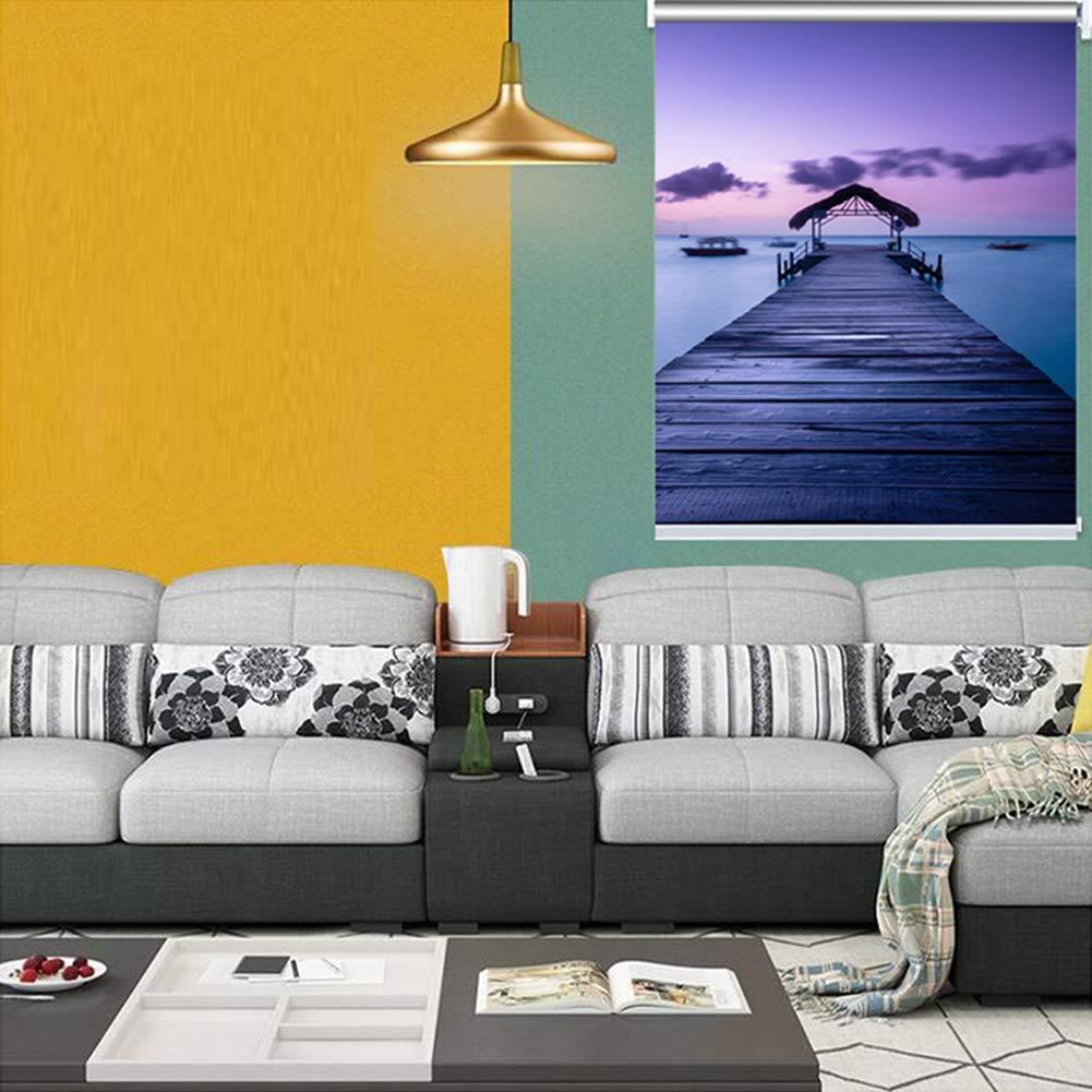 Etlegor Etlegor Thermal Blinds for Windows Room Darkening Sun Protection Waterproof Fabric Living Room Natural Landscape Printing Side Pull Curtain, 48 Sizes (Color : A, Size : 135x240cm)