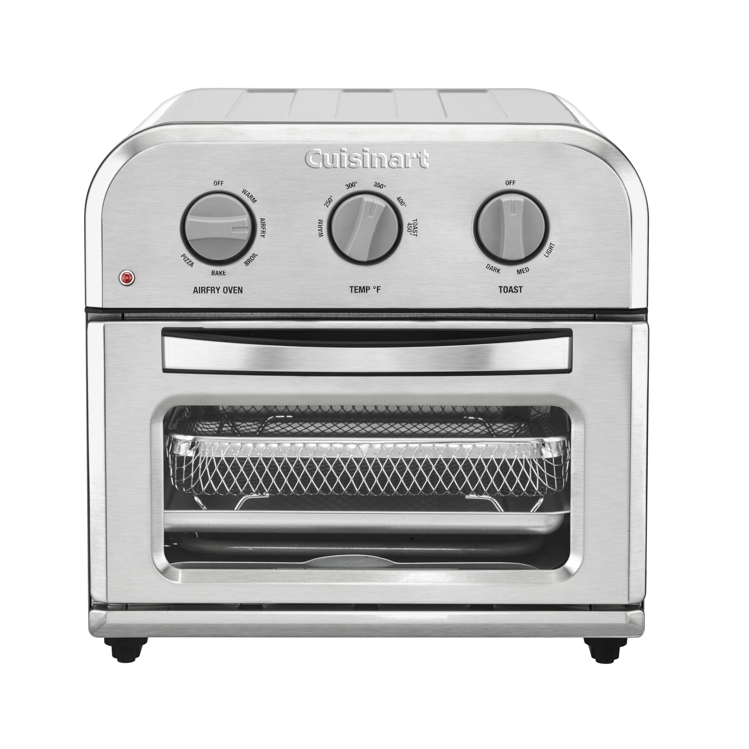 Cuisinart Cuisinart TOA-26 Compact Airfryer Toaster Oven, 1800-Watt Motor with 6-in-1 Functions and Wide Temperature Range, Air Fryer, Stainless Steel