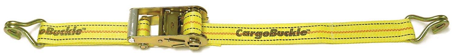 CargoBuckle Cargobuckle F14069 Ratchet Strap with Double J-Hooks, 2" x 20'