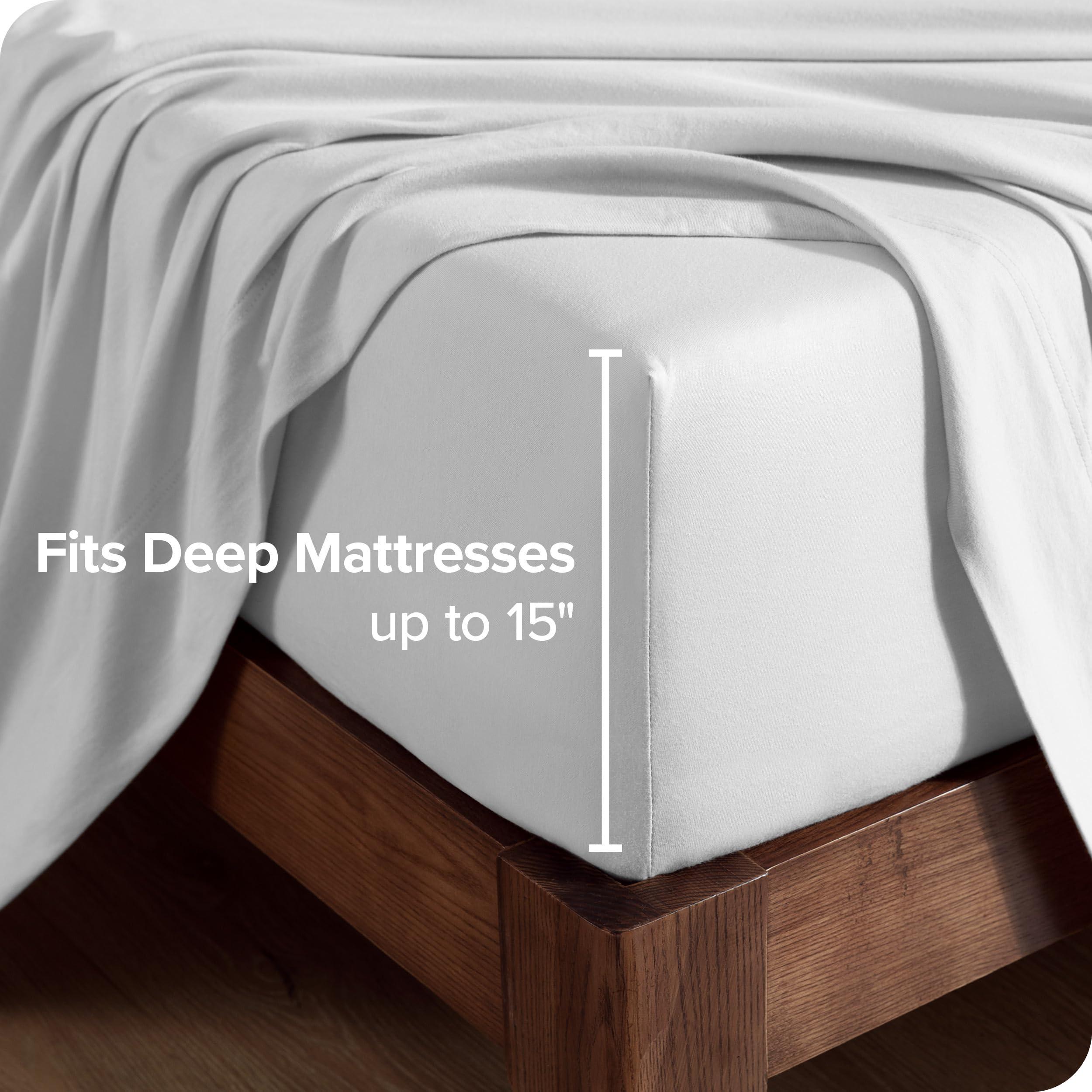 Bare Home Bare Home 100% Organic Cotton Jersey Sheet Set, Ultra Soft, 100% Cotton - Sheet Set & Pillowcases - Deep Pocket Bed Sheets (Split King, Black)