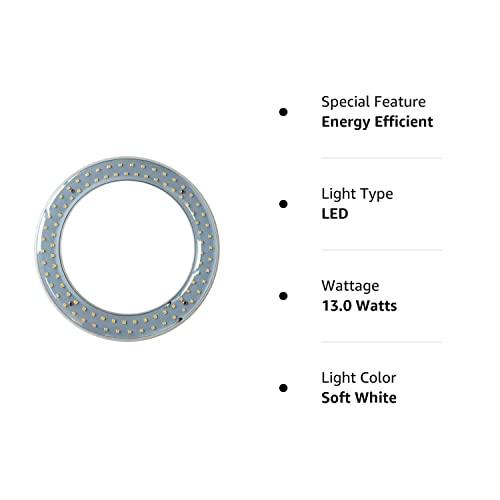 iledlight T9 LED Circline Light Bulb, 8 Inch 1600LM LED Circular Light, 13W Clear Cover 4000K Soft White Replacement for FC8T9 22-Watt Fluorescent Circular Bulb(FC8T9), Ballast Bypass Required