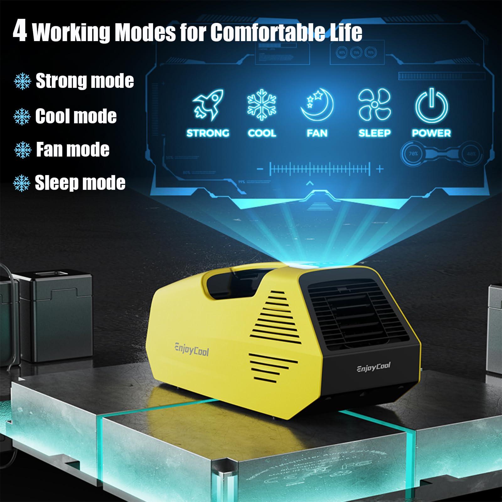 MOSSANTFUL Portable Air Conditioners Tent Air Conditioner Camping Air Conditioner 2380Btu Home Ac Cooling Unit 24Volt 220W Low Power Consumption For Outdoor Camping Tent Car Truck Parties Fishing Van And Rv