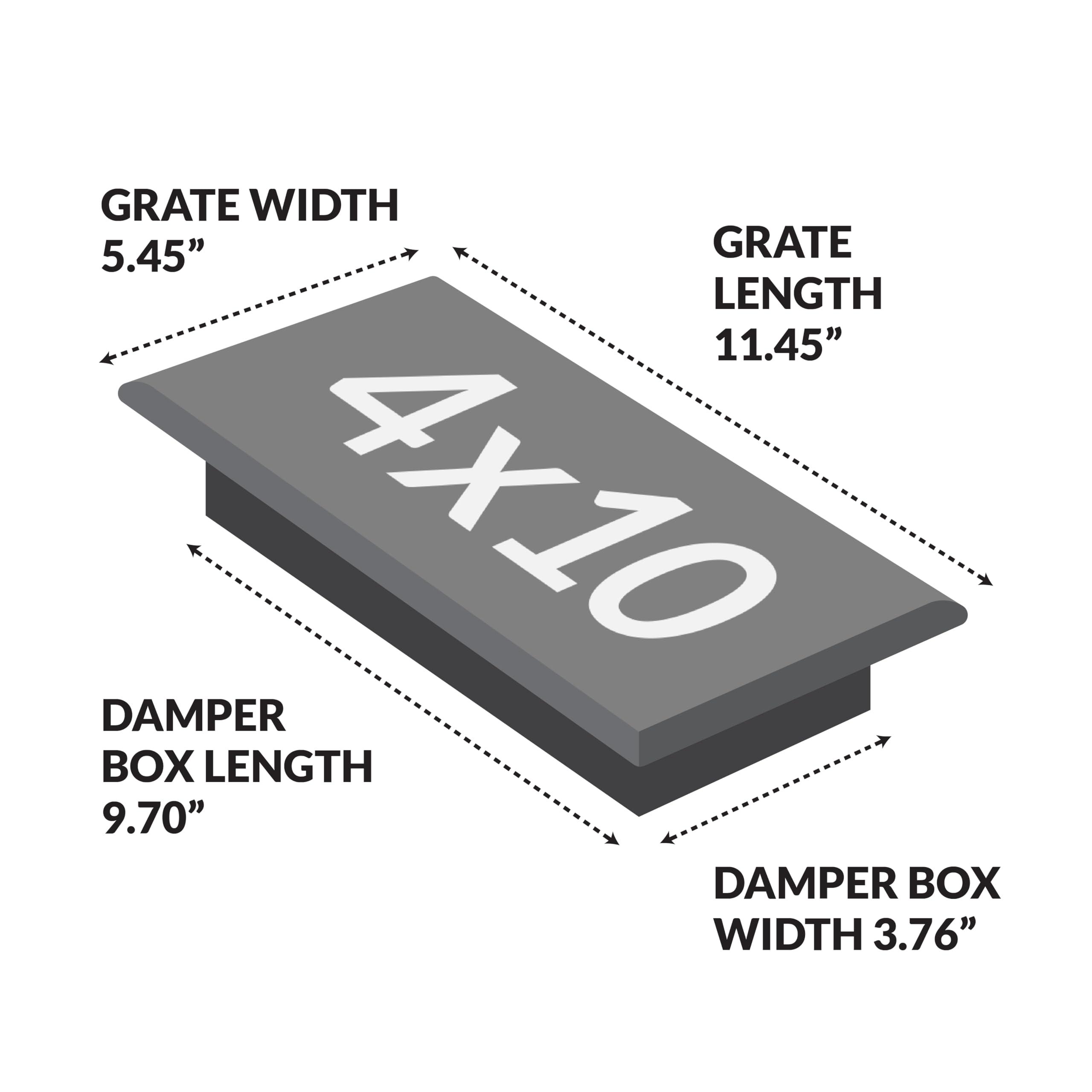 Decor Grates Decor Grates ST410 Scroll Design Floor Register, 4x10 Inches, Textured Black