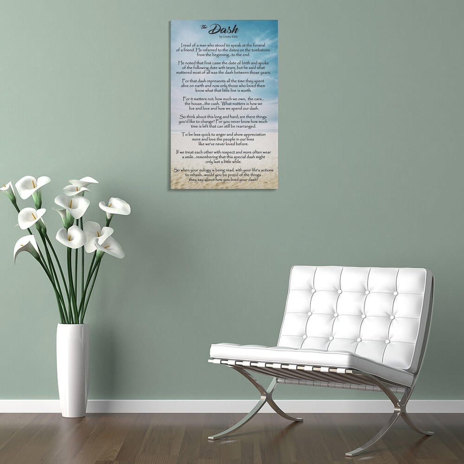 FIEELIIlII FIEELIIlII The Dash Poetry Poem By Linda Ellis Poster Canvas Wall Art Posters For Room Aesthetic And Decor Poster For Living Room Bedroom Office Decor 08x12inch(20x30cm)