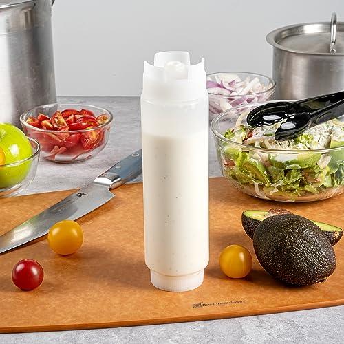 Restaurantware Restaurantware 16oz. FIFO Inverted Plastic Squeeze Bottle with Refill and Dispensing Lids - First In First Out - Perfect for Restaurants Catering and Food Trucks - 1ct box