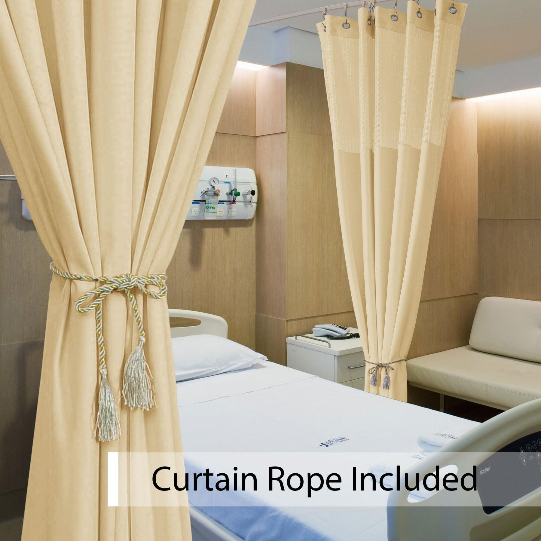 Fcosie Fcosie Hospital Grommet Curtains, 72" Wx96 L | Bean Cubicle Medical Curtain Bed Divider, 1 Panel | Medical Room Divider | Cubicle Hospiatl Curtain | Cubicle Door Privacy Curtain, 6ft Wide x 8ft Tall