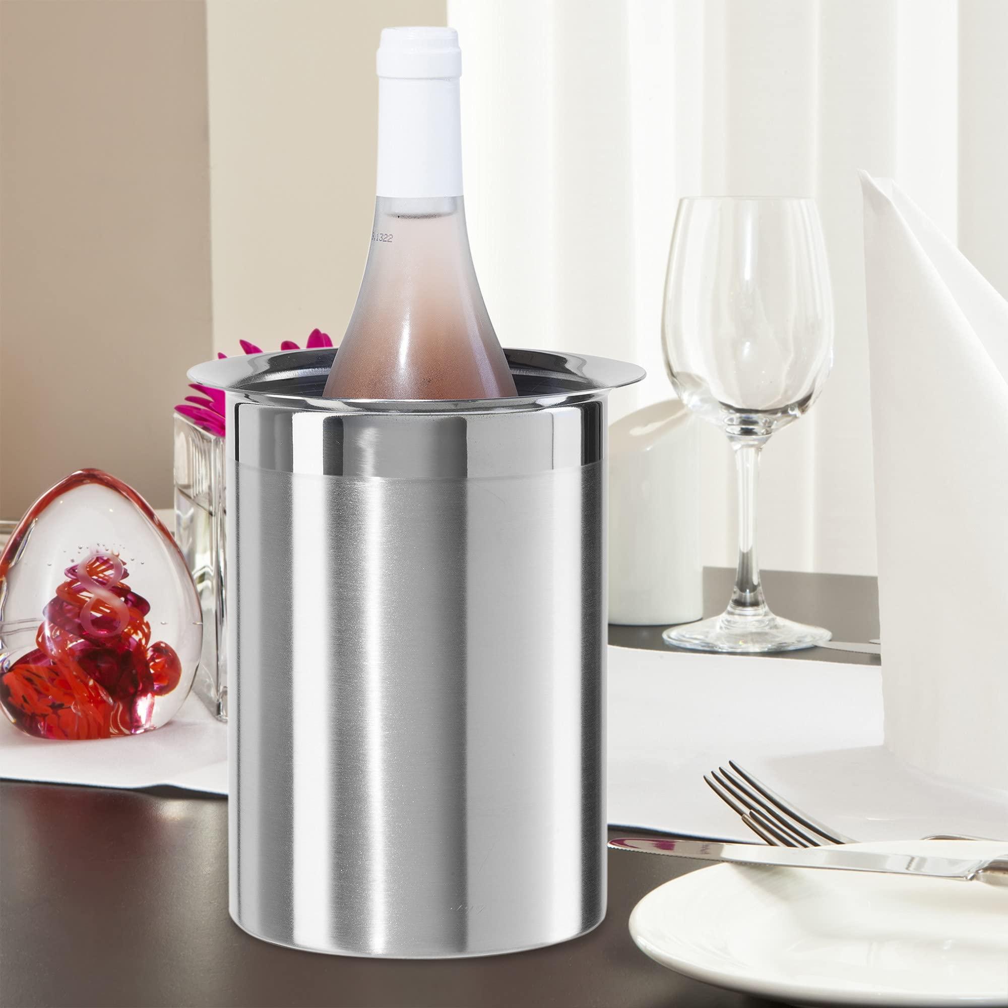 Oggi OGGI Iceless Wine Chiller with Removable Cooler Inserts - Highly Rated Wine Bottle Chiller and Single Wine Bottle Cooler, Ideal Wine Gifts; Keeps Wine Chilled for Hours, Stainless Steel