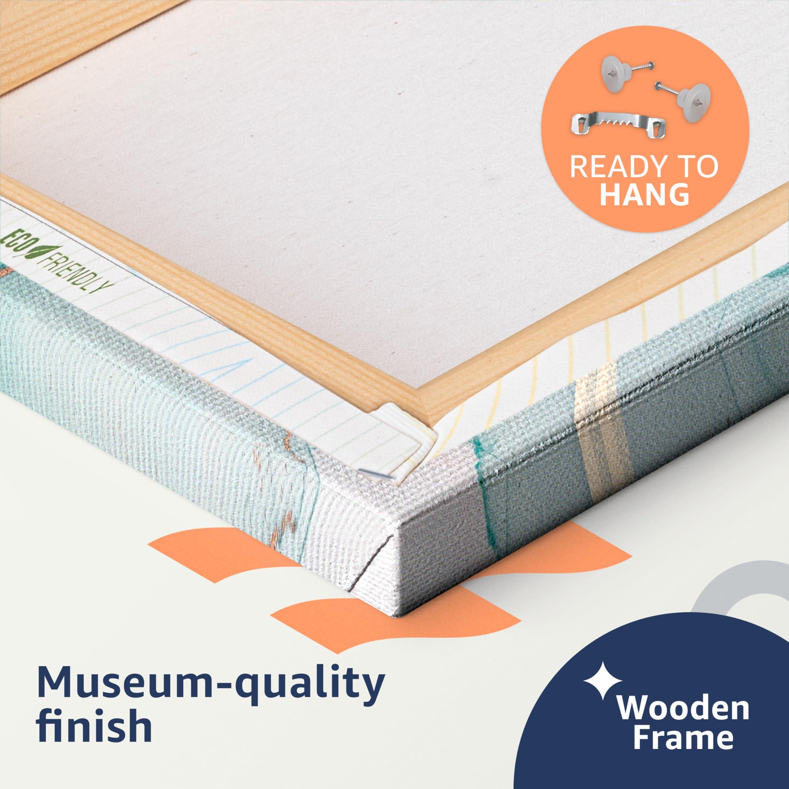 artgeist artgeist Canvas Wall Art Print Window View 24x16 in - 1pcs Home Decor Framed Stretched Picture Photo Painting Artwork Image - Mountains Nature Landscape c-C-0379-b-a