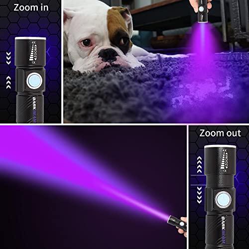 DARKBEAM DARKBEAM UV Light Rechargeable USB Flashlight 395nm Blacklight Ultraviolet Wood\'s Lamp LED Portable Mini Handheld Pocket Torch Detector for Dog Urine Pet Stains Anti-counterfeiting, Resin Curing