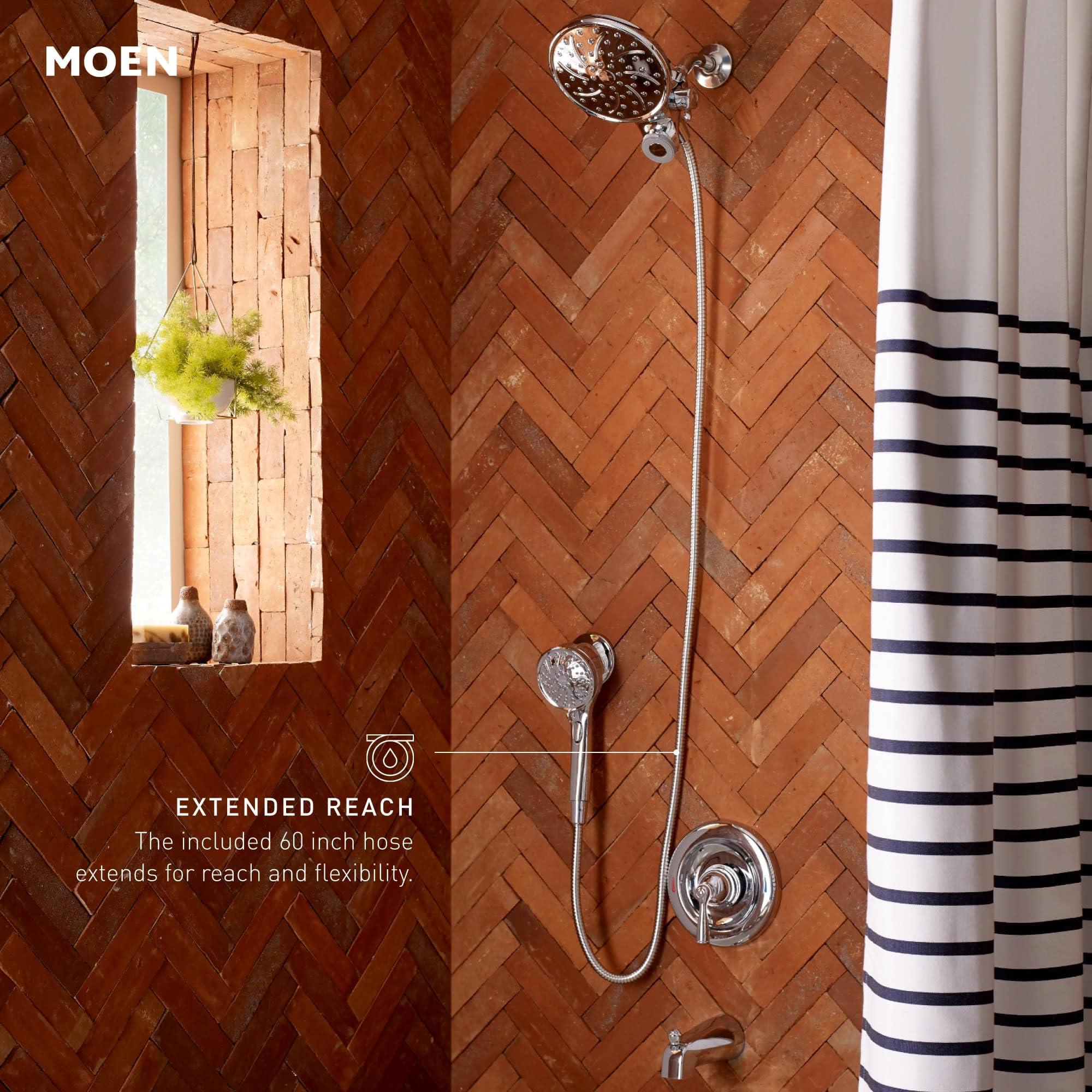 Moen Moen 26009 Tub Faucets and Accessories Magnetix 2.5 GPM Handheld/Rain Shower Head 2-in-1 Combo Featuring Magnetic Docking System, Chrome