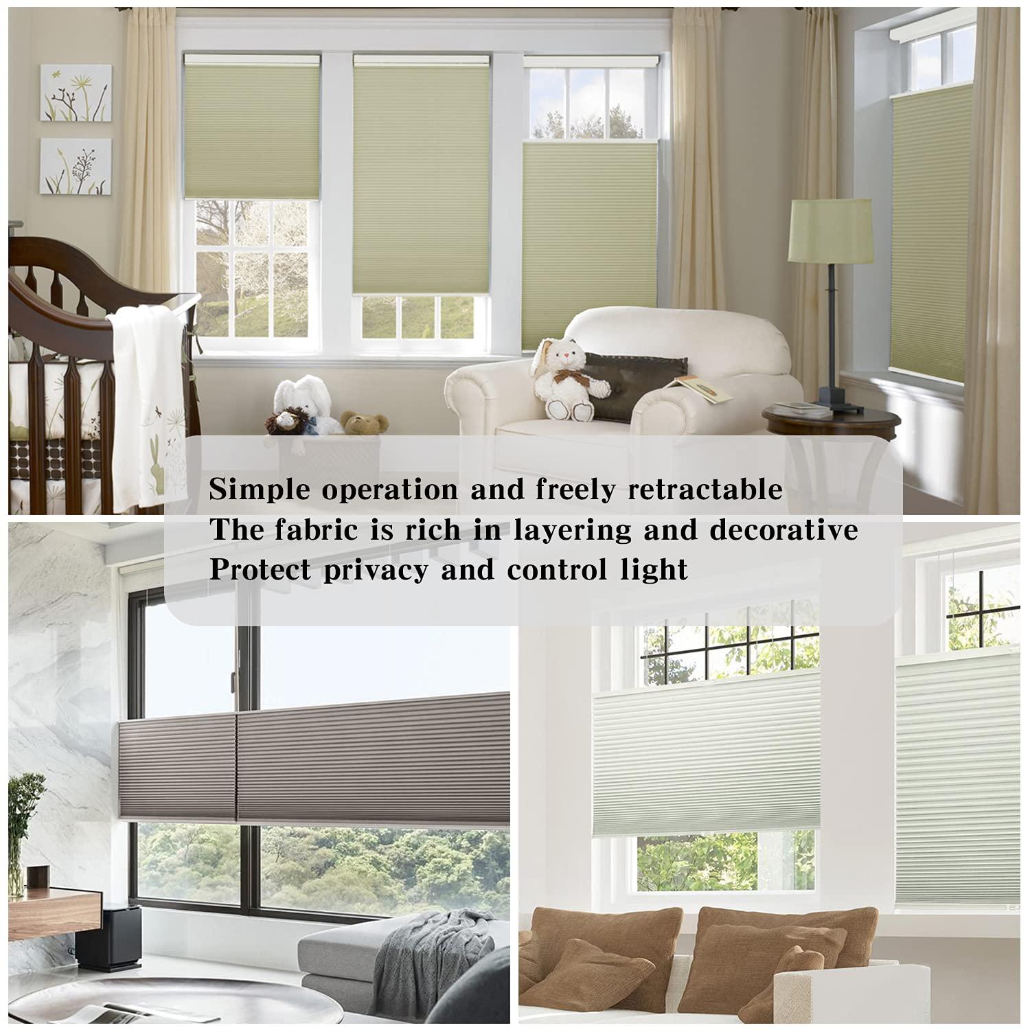 Boolegon Boolegon Top Down Bottom Up Cellular Shades for Windows Cordless Blackout Honeycomb Blinds Custom Cut to Size, Deep Blue, 46" W x 44" H