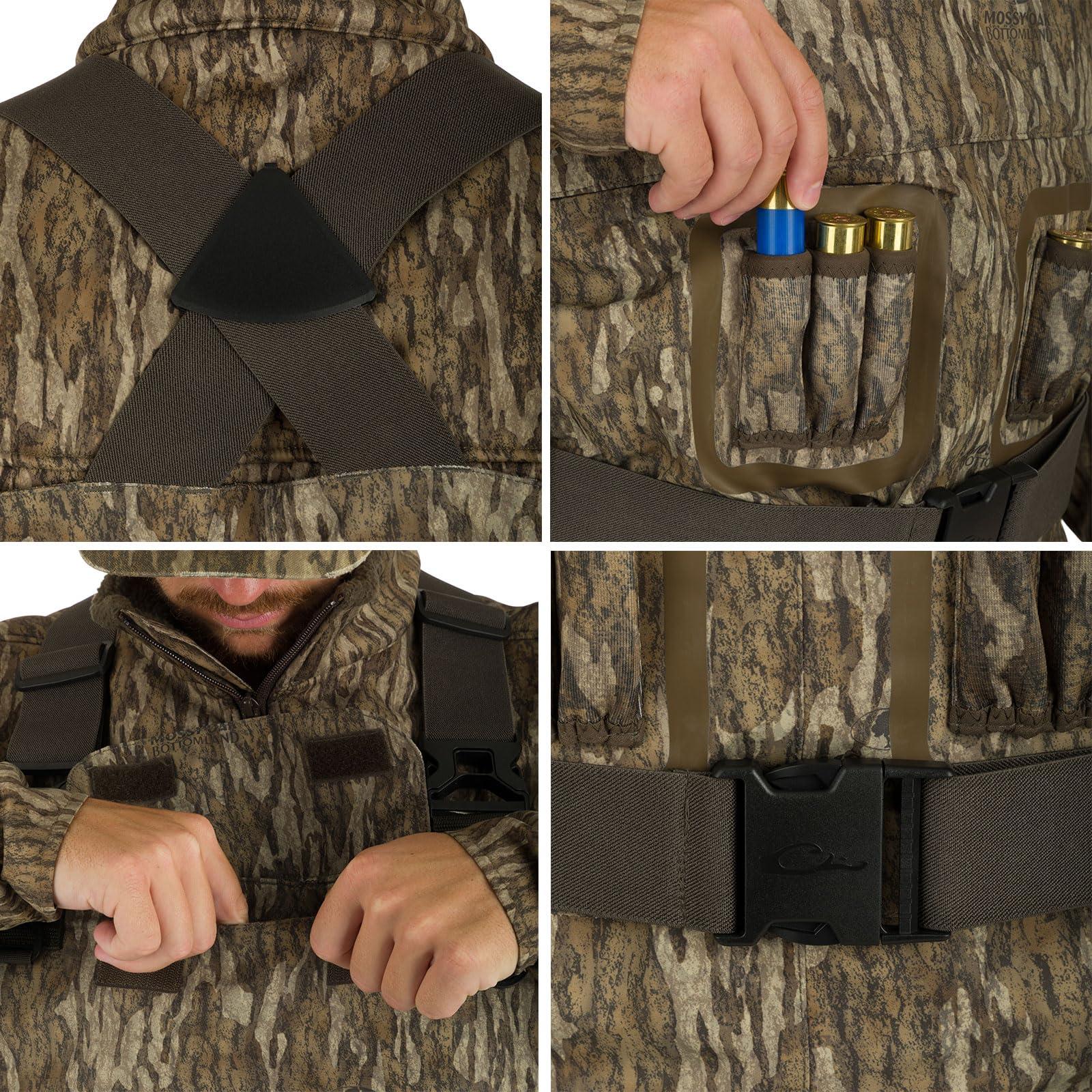 Drake Waterfowl Drake Waterfowl Men's Insulated Guardian Elite Vanguard Breathable Hunting & Fishing Durable Waterproof Windproof Warm Waders, Mossy Oak Bottomland, Upper - XL/Boot - 12