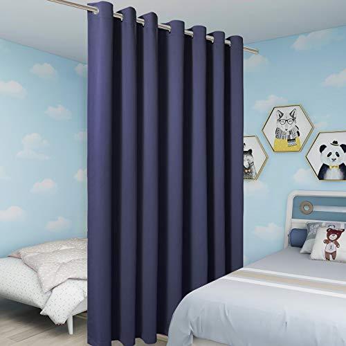 BONZER BONZER Room Divider Curtain Total Privacy Wall Extra Wide Thermal Insulated Blackout Curtains for Slide Window, 96L x 150W Inch (8L x 12.5W ft), 1 Panel, Navy