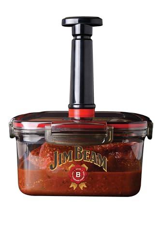 Jim Beam Jim Beam Vacuum Seal Marinade Box, Air Sealed Pump, Removes air from the Marinade Box, Speedy Marination Process, Barbecue and Grilling Marinator, Perfect Marination of Beef, Chicken and Fish