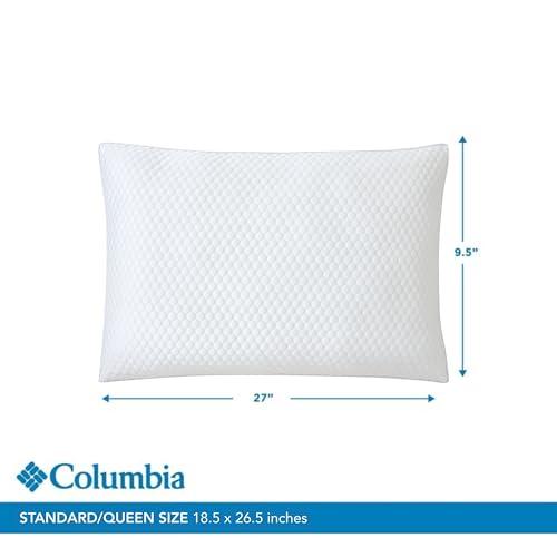 Columbia Columbia Comfort Ice Fiber Side Sleeper Down Alternative Bed Pillow with Polyester Fiberfill, Supportive and Cozy Instant Cooling Double Sided Breathable Cover, White, Standard/Queen Pack of 1