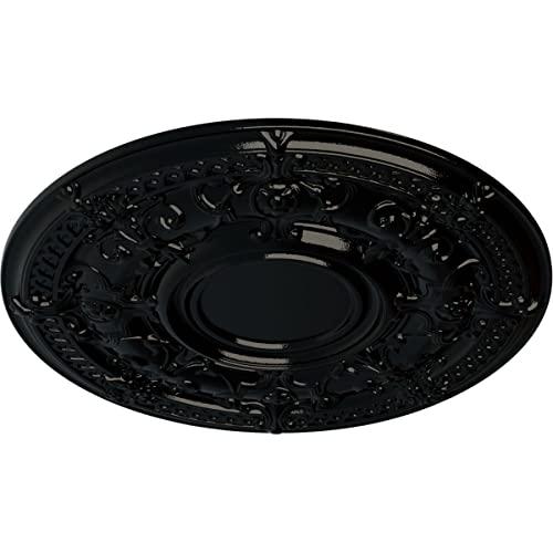 Ekena Millwork Ekena Millwork CM33DABPS Dauphine Ceiling Medallion, 33 7/8\"OD x 1 3/8\"P (Fits Canopies up to 13 1/4\"), Hand-Painted Black Pearl